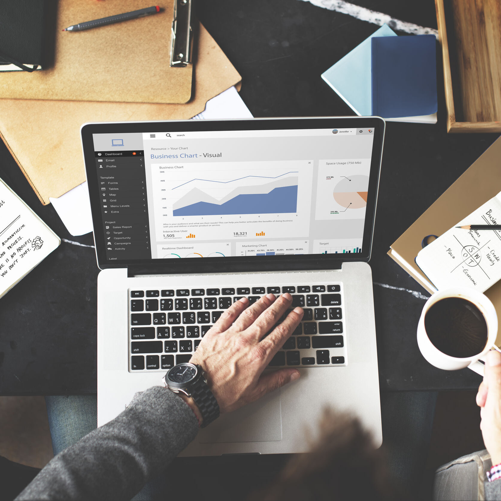 Business Chart Working Laptop Analysis Internet Concept